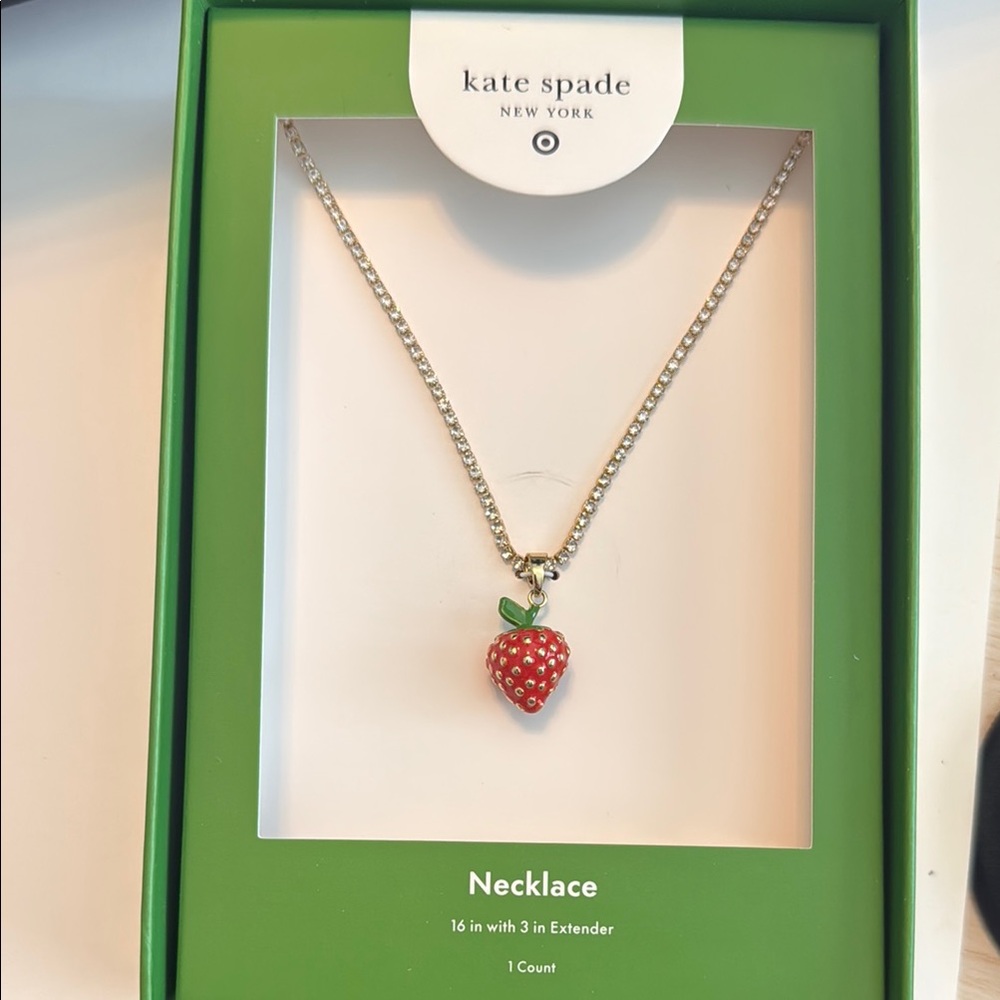 NWT ✨ Kate Spade Target Red Strawberry Necklace